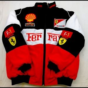 FERRARI F1 JACKET UNISEX Embroidered Logo Thick Jacket New